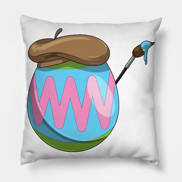 Easter egg Easter Painting Paint brush Pillow by Markus Schnabel