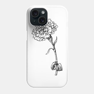 aesthetic minimalist hand drawn flower Phone Case