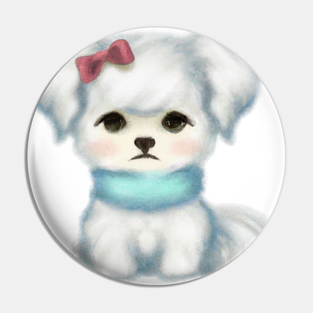 Cute Maltese Dog Drawing Pin by Play Zoo