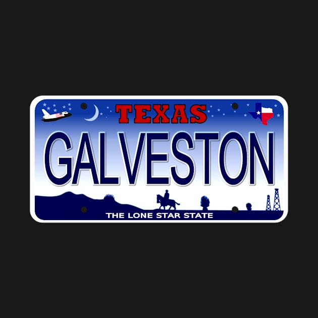 Galveston Texas License Plate by Mel's Designs