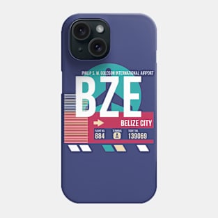 Belize City (BZE) Airport Code Baggage Tag E Phone Case