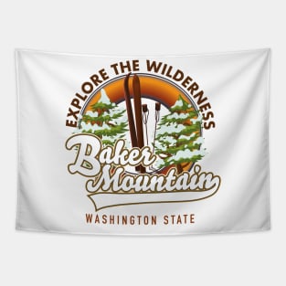 Baker Mountain Washington state ski logo Tapestry