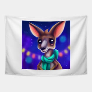 Cute Kangaroo Drawing Tapestry