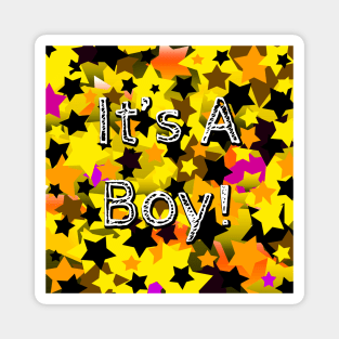 It's A Boy! Stars Yellow Magnet