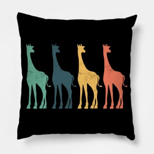 Colourful Retro Giraffe Pillow