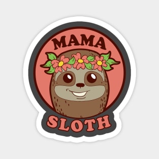 Mama Sloth Cute Flower Sloths Mom for Mothers Day Magnet
