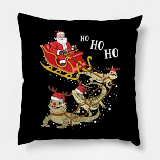 Christmas Bearded Dragon Santa Driving Pillow