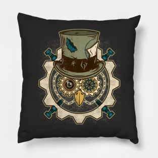 Steamy Mad Owl (Steampunk) | Victorian Owl Pillow