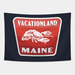 Vacationland Maine Retro Lobster Badge (Red) Tapestry