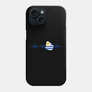 Uruguay Heartbeat Flag Pulse Phone Case