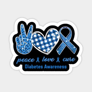 Peace Love Cure Leopard Diabetes Awareness Survivors Magnet