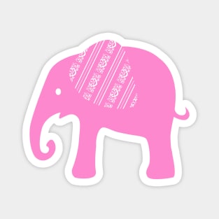 Pink Graphic Elephant Silhouette Magnet