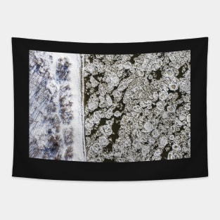 Ice floe on the river aerial view Tapestry