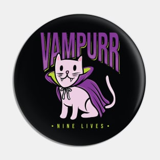 Funny Halloween Vampire Cat lover gifts Pin