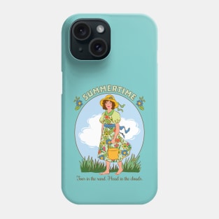 Summertime Beach Cottage Woman Phone Case