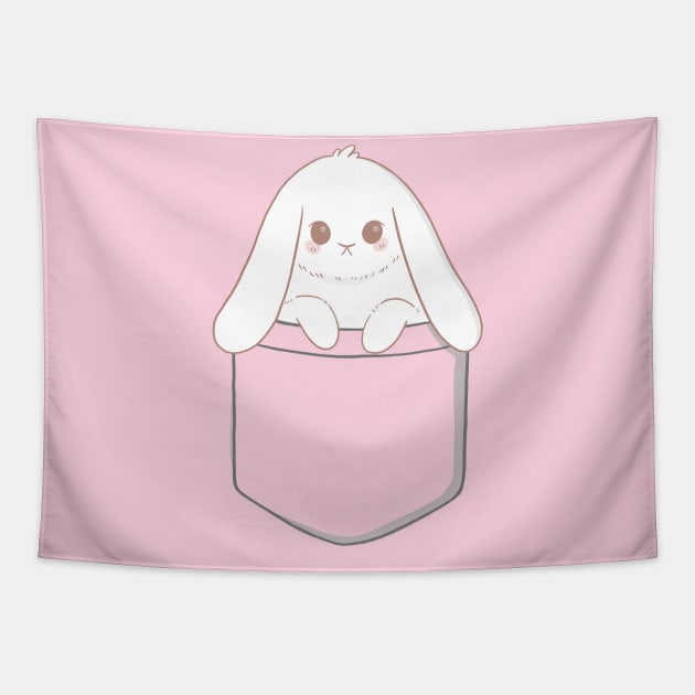 Bunny in a pocket Tapestry by awesomesaucebysandy