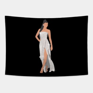 Fashion illustration- Red carpet crystal diamanté dress Tapestry