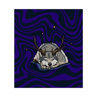 The Antlered Wolf x Summer - Star Bathe (Background Version) T-Shirt
