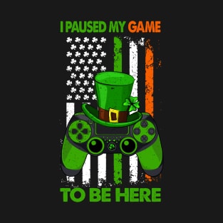 St Patricks Day Shamrock Irish Flag Video Game Controller T-Shirt