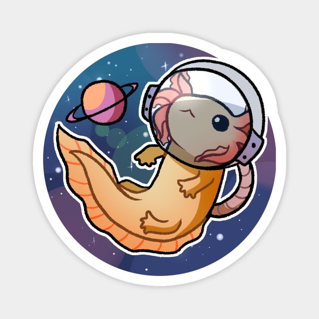 Space Axolotl 2 Magnet by gaypompeii