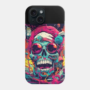 Psychedelic Brightly Colored Skulls and Skeletons Phone Case