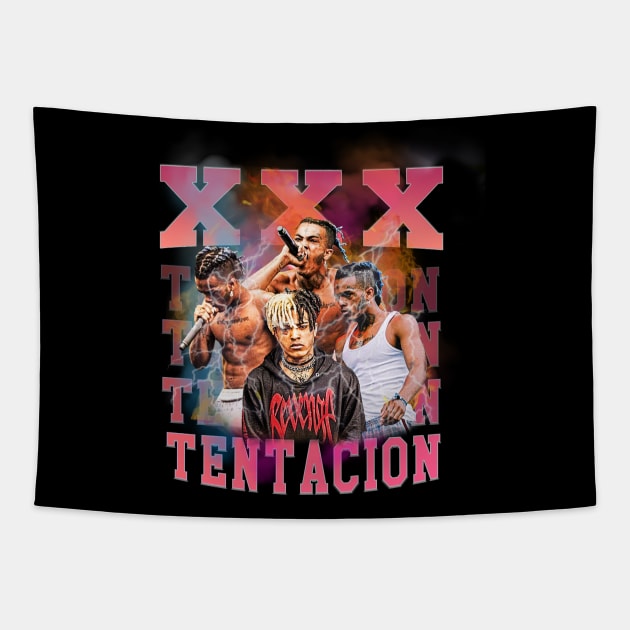 XXX tentation bootleg hip hop t shirt design Tapestry by Sltees