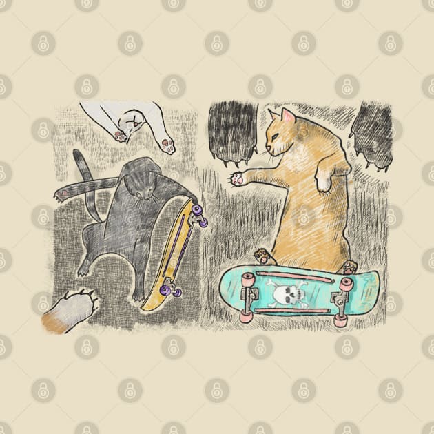 Skating Cats by Fine Grain Supply Co