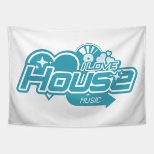 HOUSE MUSIC  - I Love House Music Y2K (blue) Tapestry