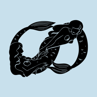 Gay Infinity Mermaids- Black T-Shirt