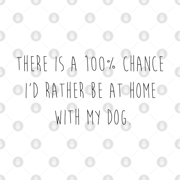 There is a 100% chance I'd rather be at home with my dog. by Kobi