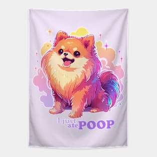 I just ate poop pomeranian dog Tapestry