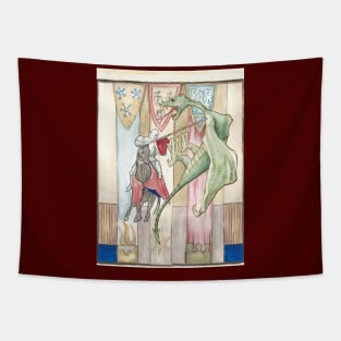 Knight and Dragon Medieval Fantasy Tapestry