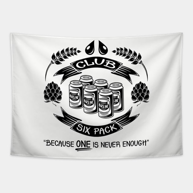 Club Six Pack Tapestry by FrontalLobe