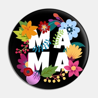 Mama Floral Layers Pattern Pin