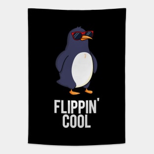 Flippin' Cool Funny Penguin Pun Tapestry