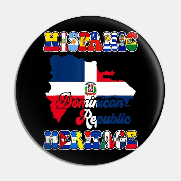 Dominican Republic Flag Hispanic Heritage Month Dominicana Pin by Eleam Junie