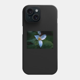 Trillium flower in a dark forest Phone Case