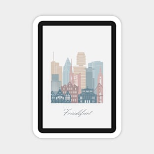 Frankfurt, Germany, map skyline - 03 style Magnet