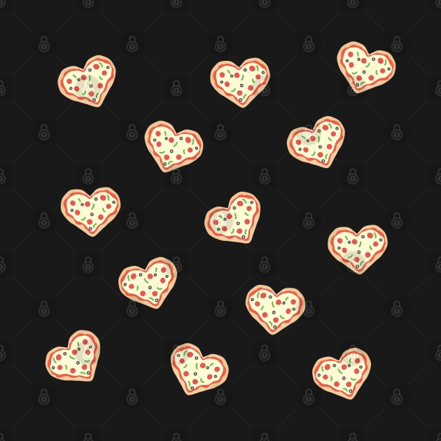 Pizza Heart Pattern by Wandering Octopus Designs