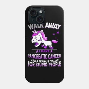 funny pancreatic cancer grumpy unicorn warrior Phone Case