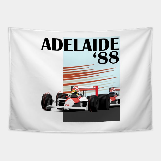 1988 Adelaide Formula 1 Grand Prix Senna Prost Tapestry by motordoodles