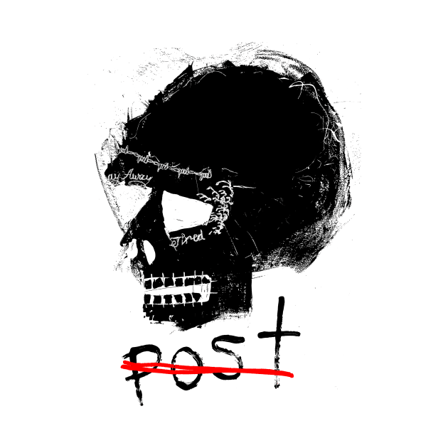 Post Skull Doodle Black by Mijumi Doodles