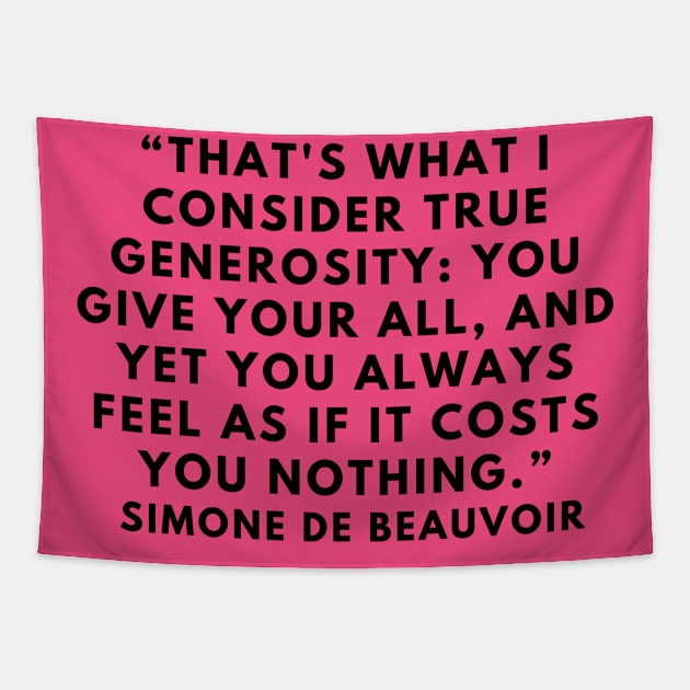 quoute Simone De Beauvoir Tapestry by AshleyMcDonald