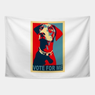 Sarcastic political humor candidate dog Tapestry