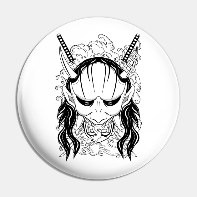 Hannya Mask Pin by Thrylos Store