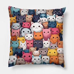 Furry Cuteness: 101 Kawaii Cats in Pastel Paradise Pillow