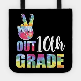 Peace out 10th grade end of school l. Last day of school. Summer break Tote