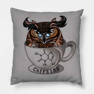 Black Coffee Owl Pillow