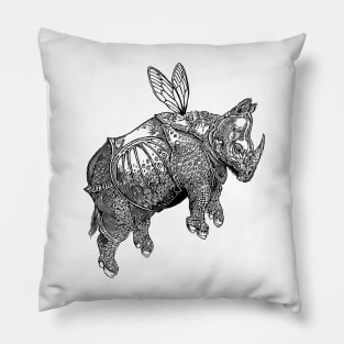 Flying Rhino Pillow