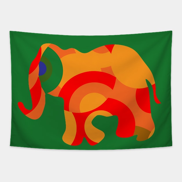 abstract geometric modern elephant art Tapestry by omitay